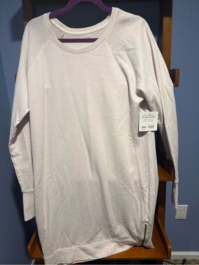Athleta Pale Pink Crewneck Sweatshirt Dress